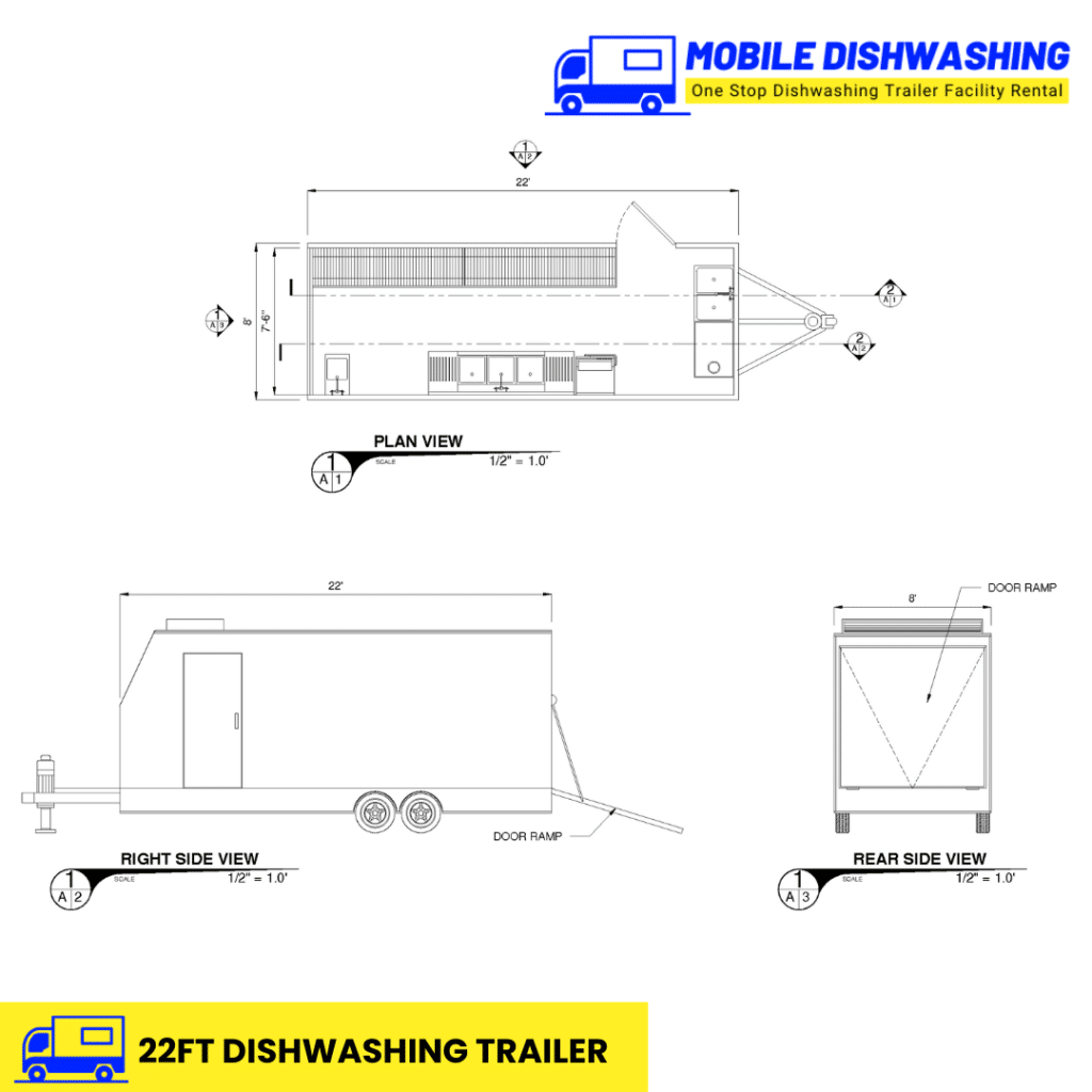 22FT Mobile Dishwashing Trailer